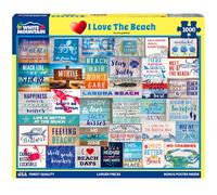 White Mountain 1000 Piece Jigsaw Puzzle Fun Summer Word Collage Puzzles with Large Pieces Gift for Adults and Family 24"x30" - I Love The Beach
