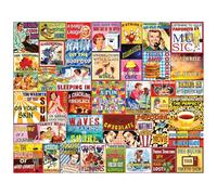 White Mountain 1000 Piece Jigsaw Puzzle Funny Collage Puzzles with Large Pieces Gift for Adults and Family 24x30 - Simple Pleasures