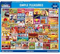 White Mountain 1000 Piece Jigsaw Puzzle Funny Collage Puzzles with Large Pieces Gift for Adults and Family 24x30 - Simple Pleasures