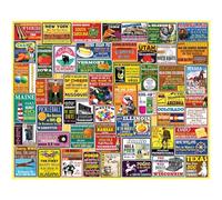 White Mountain 1000 Piece Jigsaw Puzzle Funny State Collage Puzzles with Large Pieces Gift for Adults and Family 24"x30" - State Trivia