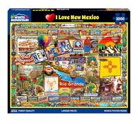 White Mountain 1000 Piece Jigsaw Puzzle, I Love New Mexico | Large Pieces, Gift for Adults and Family, 24"x30" in, Land of Enchantment State