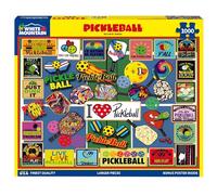 White Mountain 1000 Piece Jigsaw Puzzle Pickleball Lover Sport Collage Puzzles with Large Pieces for Adults and Family 24"x30" - Pickleball