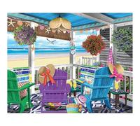 White Mountain Low Tide Beach Puzzles for Adults 1000 Piece Scenic Spring Summer Jigsaw Puzzle for Family