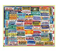 White Mountain 1000 Piece Jigsaw Puzzle State License Plates Collage Puzzles with Large Pieces for Adults and Famlily 24"x30" - Vanity Plates