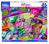 White Mountain 80's Girl Puzzles for Adults 1000 Pieces Unique Collage Iconic Jigsaw Puzzle for Family