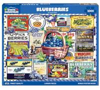 White Mountain - Blueberries - 1000 Piece Jigsaw Puzzle for Adults, Children, + Grandparents