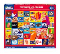White Mountain 1000 Piece Puzzle Vintage Food Collage Jigsaw Puzzles for Family and Adults - Favorite Ice Creams