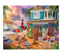 White Mountain 1000 Piece Puzzle Summer Scenic Jigsaw Puzzles for Family and Adults - On The Beach