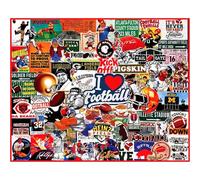 White Mountain 1000 Pieces Jigsaw Puzzle Sports Collage Puzzles Large Pieces Gift for Adults and Family 24"x30" - I Love Football