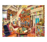 White Mountain 500 Piece Jigsaw Puzzle Cozy Library Books Puzzles with Large Pieces, Gift for Adults and Family 18"x24" - Readers Paradise