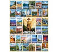 White Mountain 500 Piece Jigsaw Puzzle Hiking Landmarks Collage Puzzles with Large Pieces, Gift for Adults and Family 18"x24" - National Park Posters