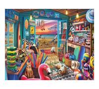 White Mountain Beach Hut Store Puzzle 1000 Piece Summer Jigsaw Puzzles for Adults