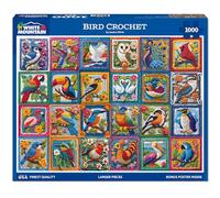 White Mountain Bird Crochet Puzzle 1000 Piece Summer Jigsaw Bird Puzzles for Adults and Grandparents