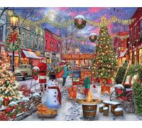 White Mountain Chestnuts Roasting Christmas Puzzles 1000 Pieces Winter Theme Jigsaw Puzzle for Adults Children Grandparents