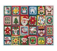 White Mountain Christmas Crochet Puzzle 1000 Piece Winter Holiday Collage Jigsaw Puzzles for Senior Adults and Grandparents