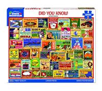 White Mountain Did You Know Fun 1000 Piece Puzzle for Adults Vintage Collage Jigsaw Puzzles for Seniors