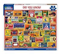 White Mountain Did You Know Fun 1000 Piece Puzzle for Adults Vintage Collage Jigsaw Puzzles for Seniors