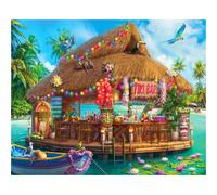 White Mountain Floating Tiki Bar Beach Puzzles for Adults 1000 Piece Fun Summer Jigsaw Puzzle for Family