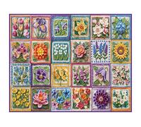 White Mountain Flower Crochet Puzzle 1000 Piece Spring Jigsaw Puzzles for Adult Grandparents