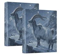 White Mountain Goat 3 Ring Binders 1.5 Inch Clear View Three Ring Binders Versatile Binder Fits 200 Sheets 2 Pack