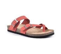 WHITE MOUNTAIN Gracie Signature Comfort-Molded Footbed Sandal, Red/Leather, 9 UK