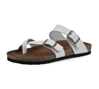WHITE MOUNTAIN Gracie Signature Comfort-Molded Footbed Sandal, White/Leather, 6 UK