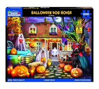 White Mountain Halloween Dog House Puzzle 1000 Piece Vintage Autumn Jigsaw Puzzles for Adults and Families