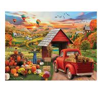 White Mountain Harvest Market Puzzle 500 Piece Fall Jigsaw Puzzles for Family