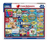 White Mountain I Love Delaware Puzzle 1000 Piece Collage Jigsaw Puzzles for Adults and Families