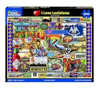White Mountain I Love Louisiana Puzzle 1000 Piece Vintag Jigsaw Puzzles for Adults and Families