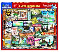 White Mountain I Love Minnesota - 1000 Piece Jigsaw Puzzle | Large Pieces, Gift for Adults and Family, 24"x30" in, Collage