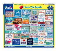 White Mountain I Love The Beach Puzzle 1000 Piece Vintage Summer Jigsaw Puzzles for Adults and Families