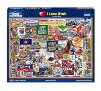 White Mountain I Love Utah Puzzle 1000 Piece State Collage Jigsaw Puzzles Gifts for Adults and Families