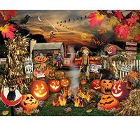 White Mountain Jack O Lanterns Halloween Puzzles 1000 Pieces Pumpkin Puzzle for Fall and Autumn