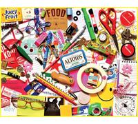 White Mountain Junk Drawer 1000 Piece Puzzle Fun Collage Jigsaw Puzzles for Adults and Family