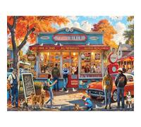 White Mountain Patsy’s Diner 500 Piece Jigsaw Puzzle - Vintage Americana Scene, Large Dust Free Pieces, Made in USA, 18 x 24 in, for Adults & Families