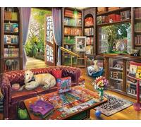 White Mountain Puzzle Library Book Puzzles for Adults Fun Spring Large Piece Jigsaw Puzzle for Grandparents Adult Family