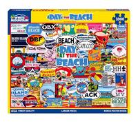 White Mountain Puzzles A Day at The Beach - 1000 Piece Jigsaw Puzzle