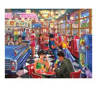White Mountain Puzzles - Juke Box Diner - 500 Piece Jigsaw Puzzle for Adults & Kids - Fun Family Activity - 24""""x30""""