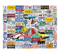 White Mountain Puzzles License Plates 1000 Piece Jigsaw Puzzle