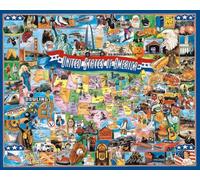 White Mountain WM290 United States of America Jigsaw Puzzle, Red, White, and Blue, 1 EA
