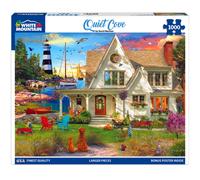 White Mountain Quiet Cove Spring Puzzles 1000 Pieces Scenic Lighthouse Beach Puzzle for Adults and Family