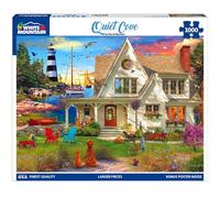 White Mountain Quiet Cove Spring Puzzles 1000 Pieces Scenic Lighthouse Beach Puzzle for Adults and Family