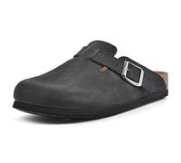 White Mountain Shoes Bari Leather Footbeds Clog, Black/Leather, 4 UK