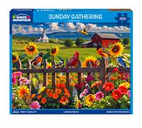 White Mountain Sunday Gathering Puzzle 500 Piece Spring Puzzles for Adults and Families