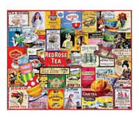 White Mountain Teatime Puzzle 1000 Piece Retro Collage Jigsaw Puzzle for Adult Grandparents