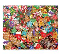White Mountain Treats Christmas Puzzles 1000 Pieces Winter Theme Food Jigsaw Puzzle for Adults Grandparents and Children