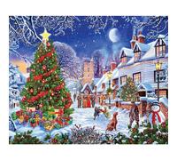 White Mountain Village Christmas Tree Christmas Puzzles 1000 Pieces Jigsaw Puzzle for Winter