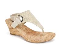 WHITE MOUNTAIN Women's Aida Wedge Sandal, Gold/Glitter, 8 UK