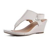 WHITE MOUNTAIN Women's All Dres Wedge Sandal, Eggshell/Patent/Smooth, 7 UK